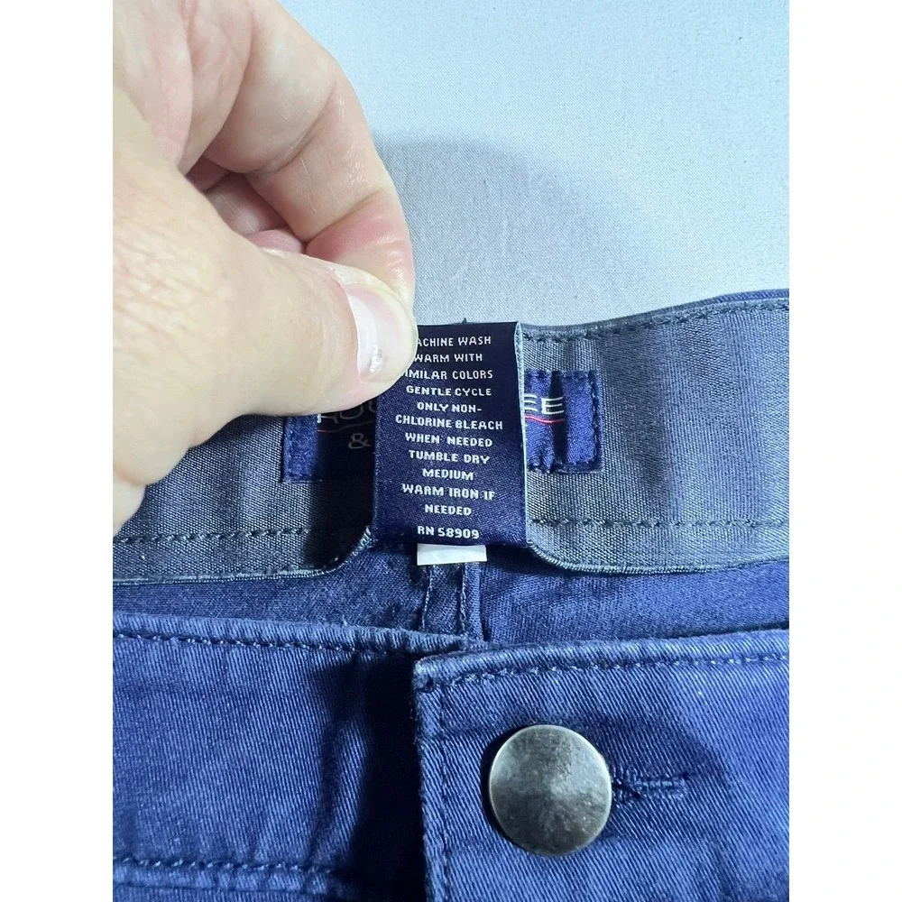Roundtree & Yorke Travel Smart Mens 46x30 Blue Chino Pants Stretch Straight Leg